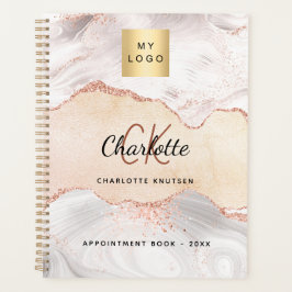 アゲートバラ金ゴールドモノグラムロゴビジネス2025 プランナー手帳