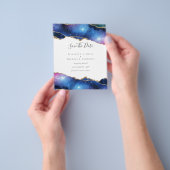 💐 アゲートパープルゴールドグリッター SAVE THE DATE チラシ (手)