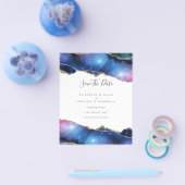 💐 アゲートパープルゴールドグリッター SAVE THE DATE チラシ (シングル)