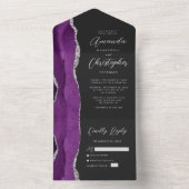 アゲートパープルシルバーダーク結婚ズ オールインワン招待状 (内側)