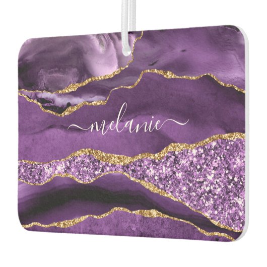 アゲートパープルバイオレット金ゴールドあなたの名前エアフレッシュナー カーエアーフレッシュナー (左)