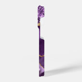 アゲートパープルバイオレット金ゴールドグリッターあなたの名前 iPhoneケース (左側面)