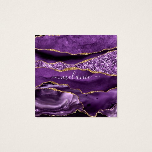 アゲートパープルバイオレット金ゴールドグリッターゲード名前をカスタムする (裏面)