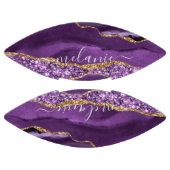 アゲートパープルバイオレット金ゴールドグリッターゲード名前をカスタムする アメリカンフットボール (パネル)