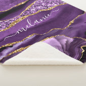アゲートパープルバイオレット金ゴールドグリッターゲード名前をカスタムする シェルパブランケット (3/4)