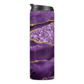 アゲートパープルバイオレット金ゴールドグリッターゲード名前をカスタムする タンブラー (回転右)