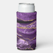 アゲートパープルバイオレット金ゴールドグリッター名クーラーボックス スリム缶クーラー (Seltzer正面)