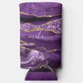 アゲートパープルバイオレット金ゴールドグリッター名クーラーボックス スリム缶クーラー (正面)