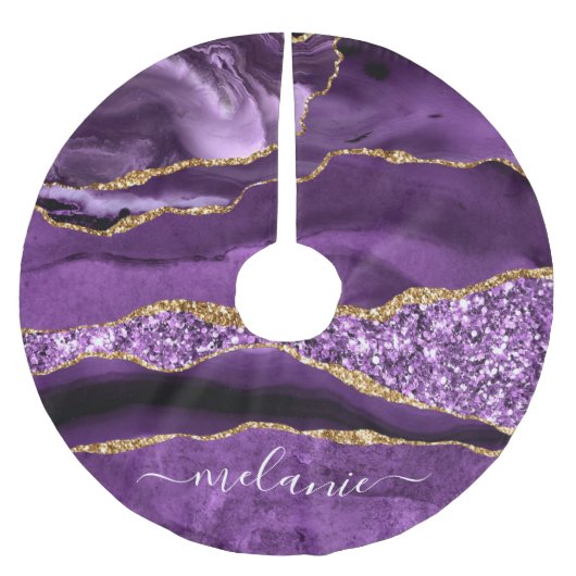 アゲートパープルバイオレット金ゴールドグリッター名ツリースカート ブラッシュドポリエステルツリースカート (正面)