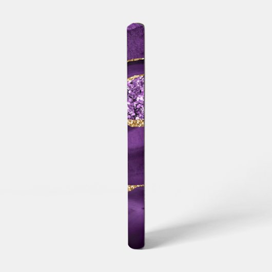 アゲートパープル金ゴールドスパークリー大理石名前をカスタムする SAMSUNG GALAXYケース (左側面)