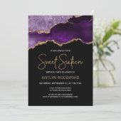 アゲートパープル金ゴールドダークスウィート16バースデーパーティー 招待状 (スタンド正面)