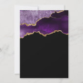 アゲートパープル金ゴールドダークスウィート16バースデーパーティー 招待状 (裏面)