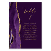 アゲートパープル金ゴールドモダンプラム結婚脚本 テーブルナンバー (正面)