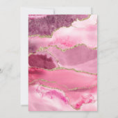 アゲートピンク金ゴールドダークスウィート16バースデーパーティー 招待状 (裏面)