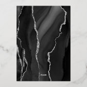 アゲートブラックシルバースクリプトダーク結婚ズ 箔招待状 (裏面)