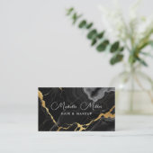 アゲートブラック金ゴールドマーブルメイクアップアーティスト美しいサロン 名刺 (スタンド正面)