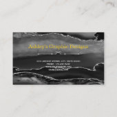 アゲートブラック&シルバーフェイクグリッター 名刺 (裏面)