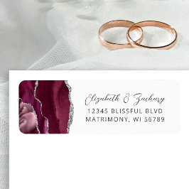 アゲートブルゴーニュ結婚ーシルバー差出人住所 ラベル