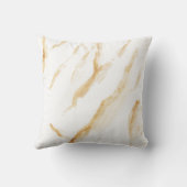 アゲートベージュ&ホワイトマーブル名前をカスタムするレター クッション (裏面)