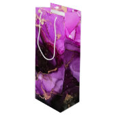 アゲートマーブリングブラックパープル金ゴールドラージ抱き枕 ワインギフトバッグ (正面アングル)