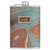 アゲートマーブルストラタブルゴーニュラストダスティアクア フラスク (正面)