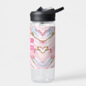 アゲートマーブルトレンディーブルーピンク金ゴールドコレクション ウォーターボトル (左面)