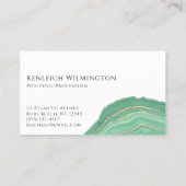 アゲートモダンマーブルグリーン金ゴールドグリッターゲード 名刺 (裏面)