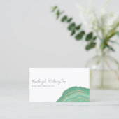 アゲートモダンマーブルグリーン金ゴールドグリッターゲード 名刺 (スタンド正面)