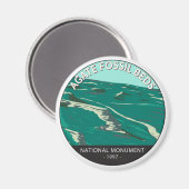 アゲート化石ベッズナショナルモニュメントネブラスカレトロ マグネット (正面/裏面)