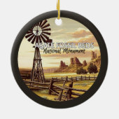 アゲート化石ベッド国定記念碑クリスマス セラミックオーナメント (裏面)