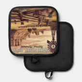 アゲート化石ベッド国定記念碑クリスマス 鍋敷き (正面/裏面)