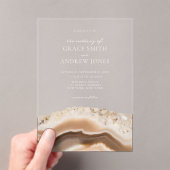 アゲート大理石結婚の アクリル招待状 (インサイチュ (ポータブル))