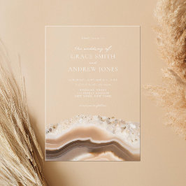 アゲート大理石結婚の アクリル招待状