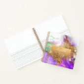 アゲート水彩ゴールドパープルアクアチックグلامスクエア ノートブック (内部)
