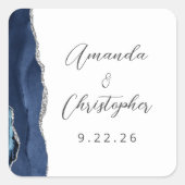 アゲート海軍ブルーシルバー結婚脚本 スクエアシール (正面)