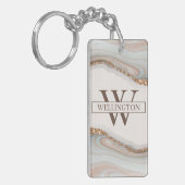 アゲート石大理石アクリルキーチェーン キーホルダー (正面左)