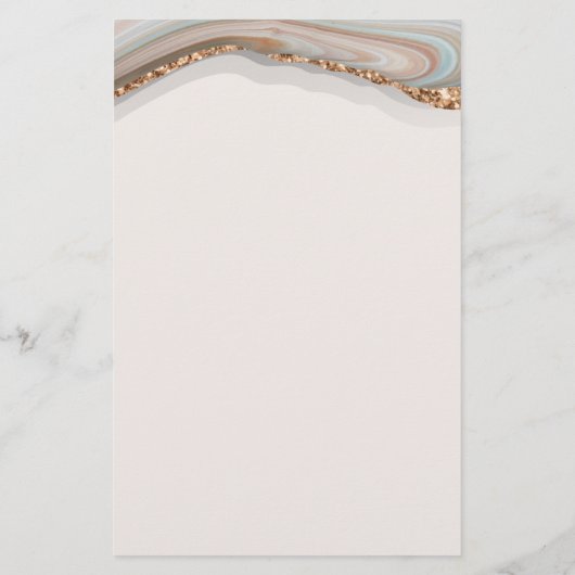 アゲート石大理石モノグラム名文具紙 便箋 (裏面)