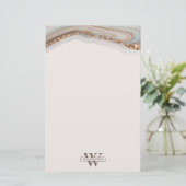 アゲート石大理石モノグラム名文具紙 便箋 (スタンド正面)