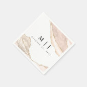 アゲート赤面&金ゴールドグリッター結婚ズ スタンダードカクテルナプキン (角)