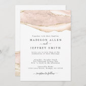 アゲート赤面&金ゴールドグリッター結婚式招待状 案内状 (正面/裏面)