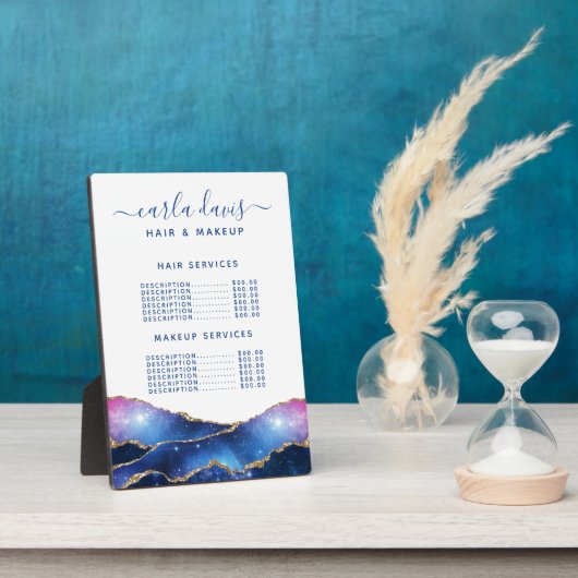 アゲート銀河系天空サロン価格メニュープラーク フォトプラーク (側面)