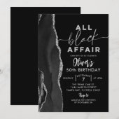 アゲート オールブラック アフェア 大人誕生日パーティー 招待状 (正面/裏面)