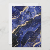 アゲート スウィート シックスティーン 16 ネイビーブルー ゴールド 誕生日招待状 招待状 (裏面)