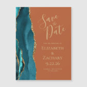 アゲート ティール ゴールド ラスト 磁石 Save the Date (正面)