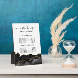 アゲート ブラック ゴールド マーブル サロン 価格 メニュー プレート フォトプラーク