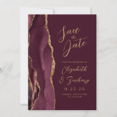 アゲート ブルゴーニュゴールド 結婚式 Save the Date セーブザデート (正面)