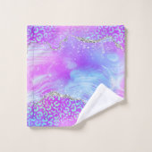 アゲート レオパード プリント デザイン（紫とピンク） バスタオルセット (ウォッシュタオル)