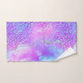 アゲート レオパード プリント デザイン（紫とピンク） バスタオルセット (ハンドタオル)