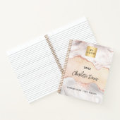 アゲート ローズゴールド ビジネス ロゴ エレガント ノートブック (内部)