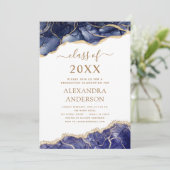 アゲート 卒業クラス 2023 ネイビーブルー 招待状 (スタンド正面)